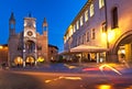 The town hall of Pordenone, the symbol of the city at sunset. Italy Royalty Free Stock Photo
